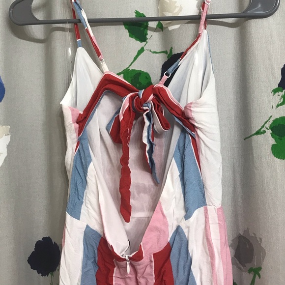 Red Multi Striped Jumpsuit - Picture 5 of 7